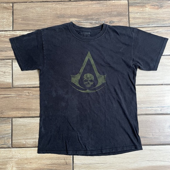 Assassin's Creed IV Mens T-Shirt - Black Flag Simple Gray Logo Size Medium Image - Picture 2 of 13